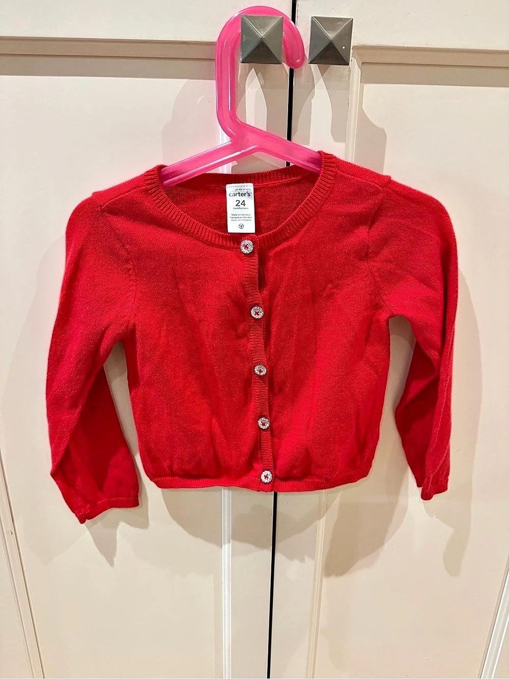 Carter's Red Cardigan Sweater 24 Months
